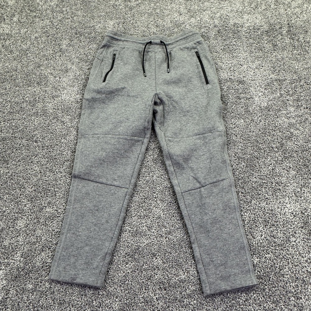 GapFit Sweatpants Boys M Husky 8-9 Gray Fleece Zip Pocket Jogger Drawstring